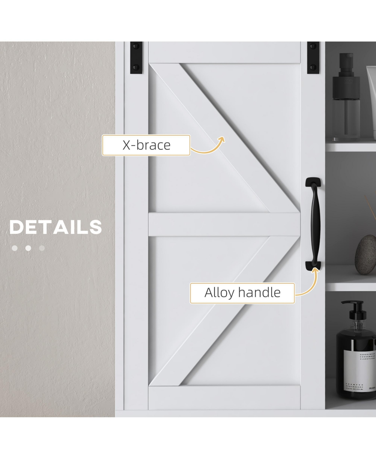 kleankin Farmhouse Bathroom Wall Cabinet, Medicine Cabinet,