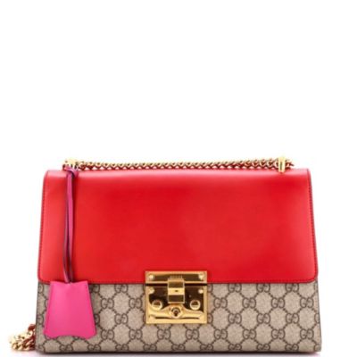 Medium Padlock Shoulder Bag GG Coated Canvas and Leather