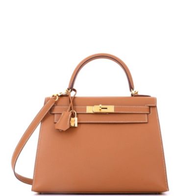 Kelly 28 Handbag Brown Epsom with Gold Hardware