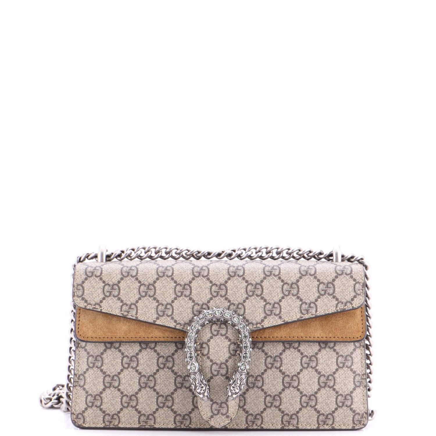 Small Dionysus Bag GG Coated Canvas with Crystal Embellished Metal