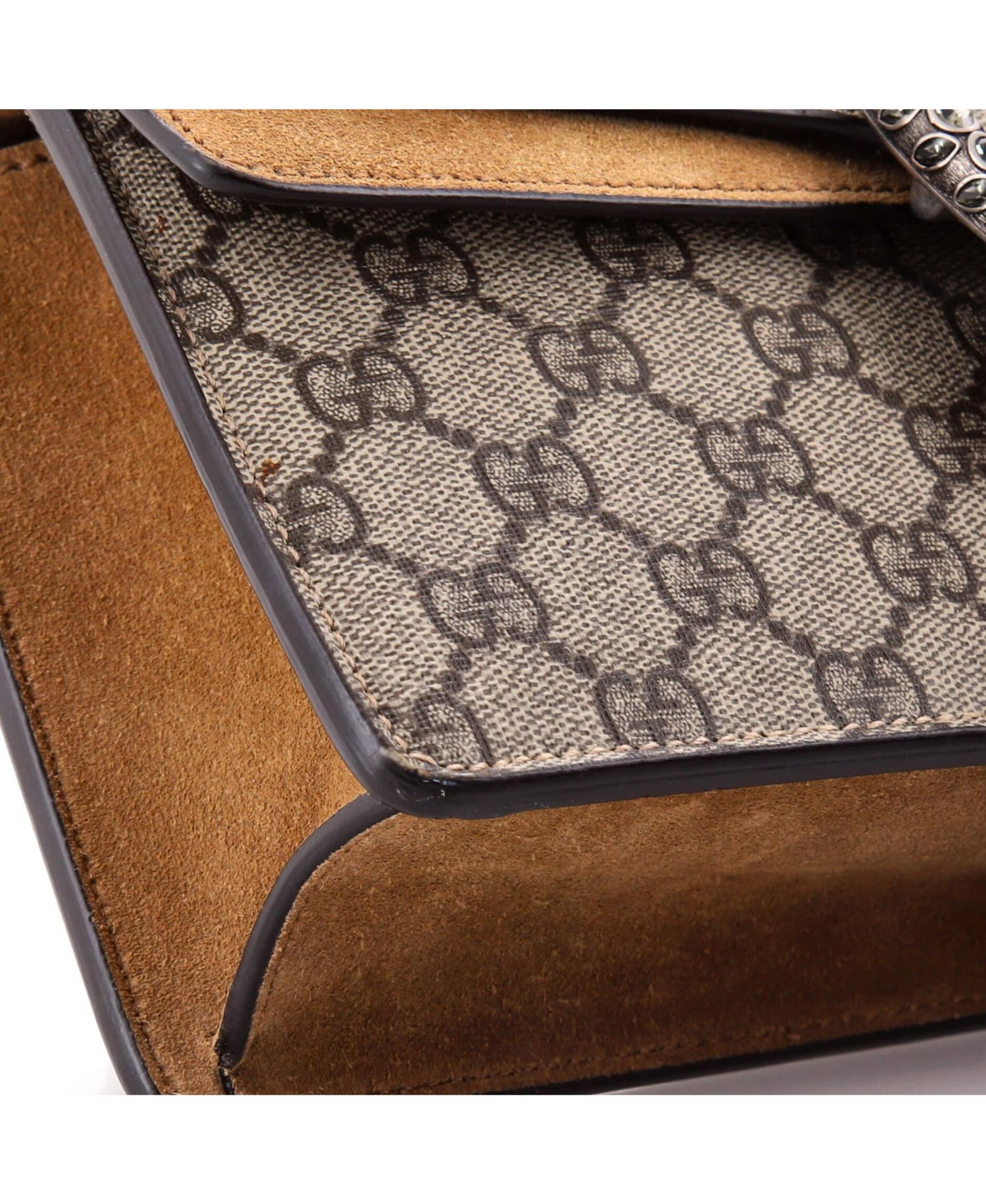 Small Dionysus Bag GG Coated Canvas with Crystal Embellished Metal