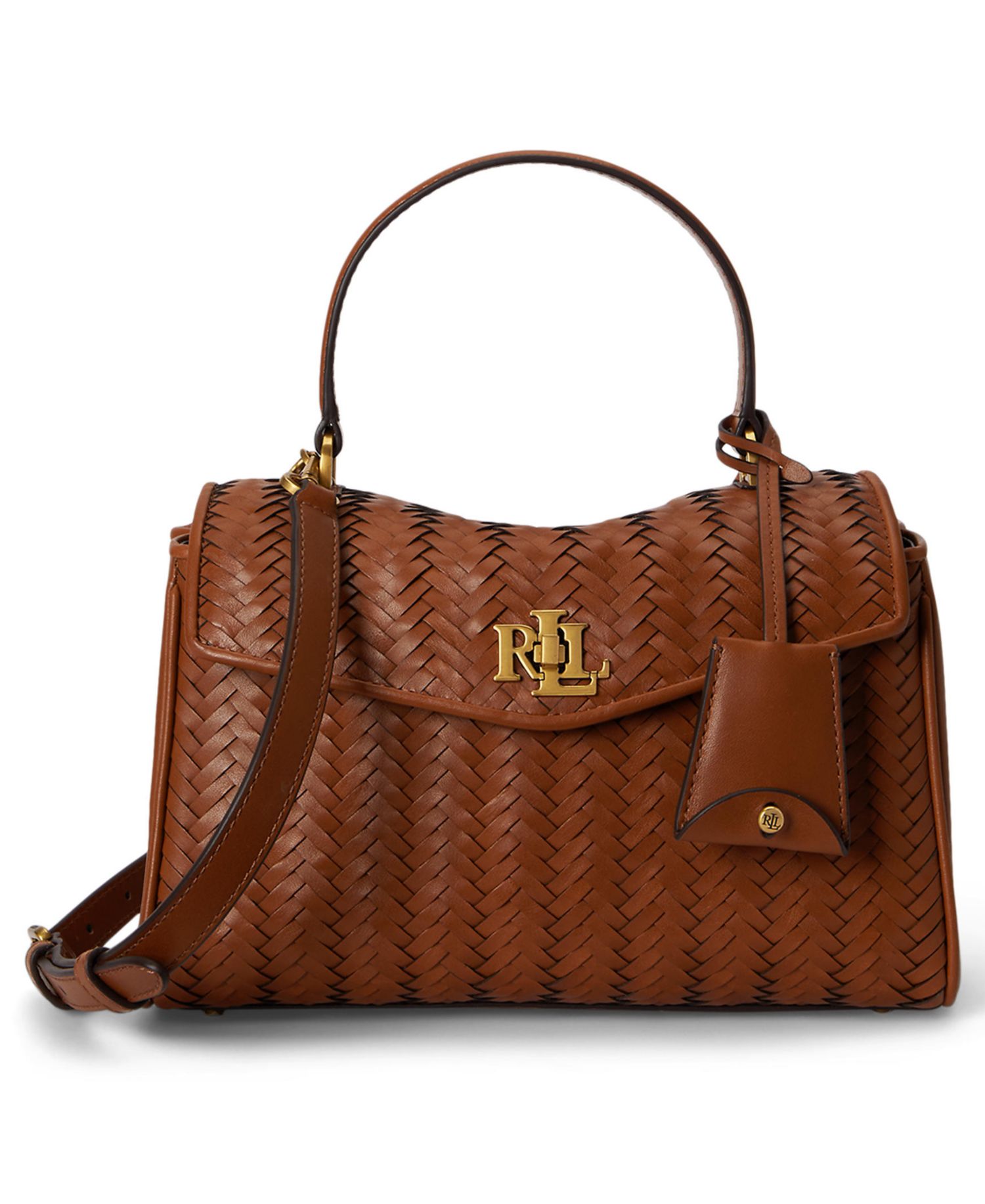 Farrah Woven Leather Small Satchel Handbag