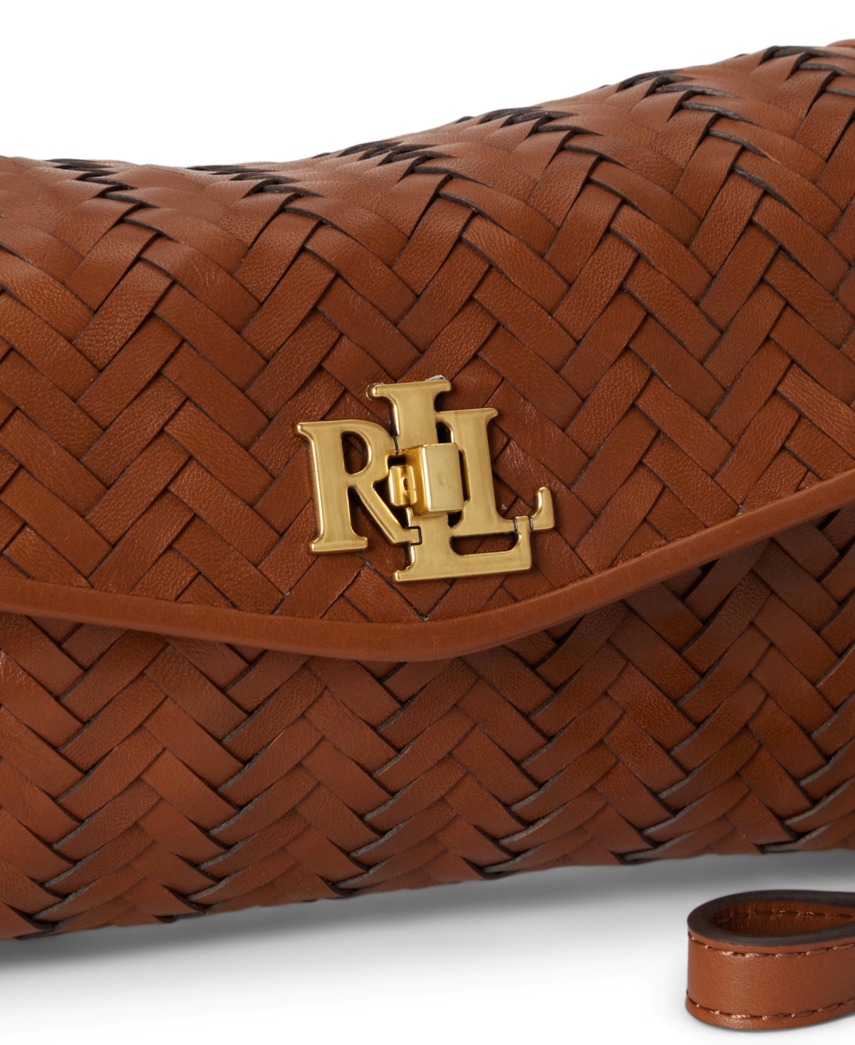 Lauren Ralph Lauren Tanner Woven Leather Mini Crossbody Handbag
