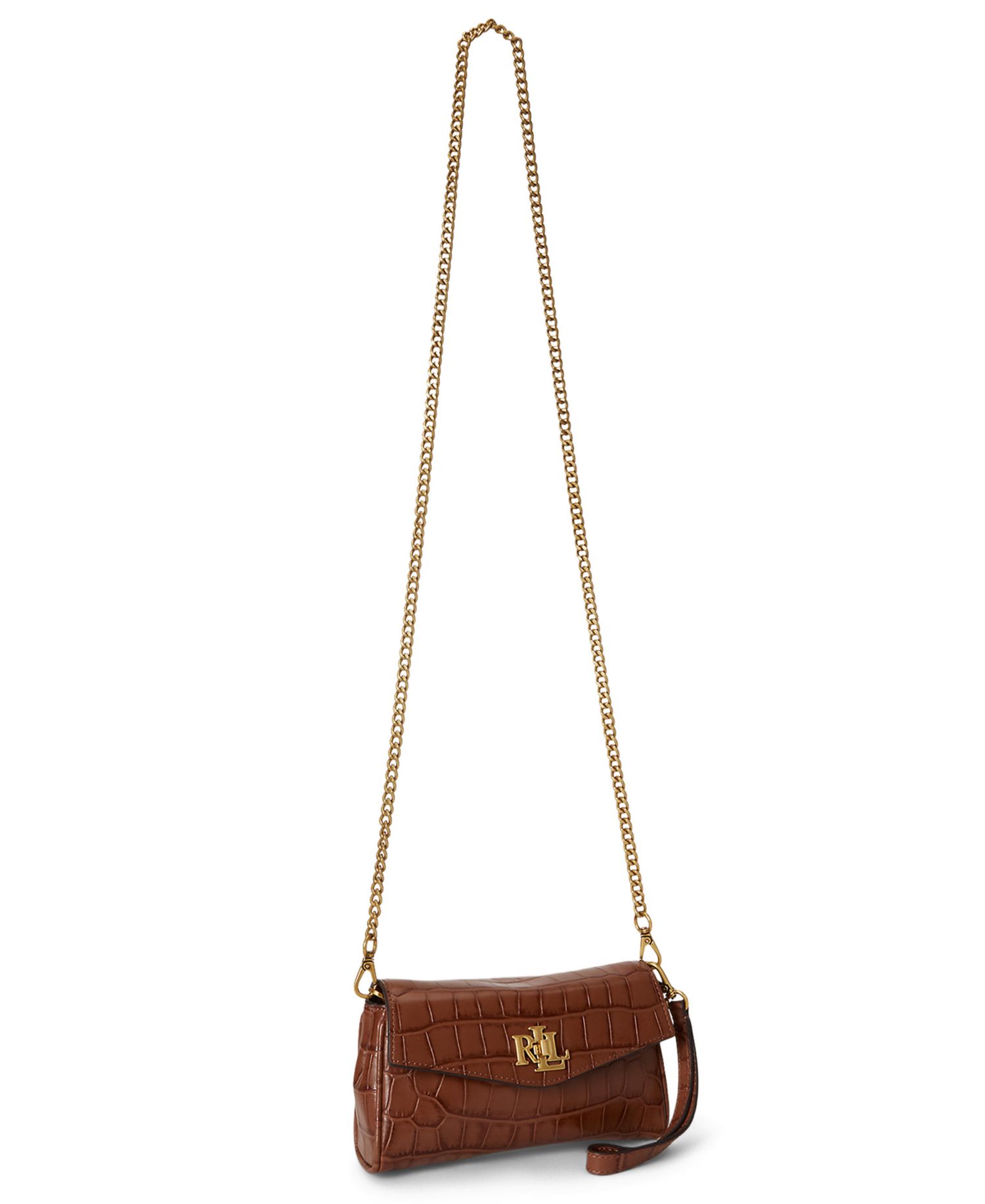 Croc-Embossed Mini Crossbody Bag