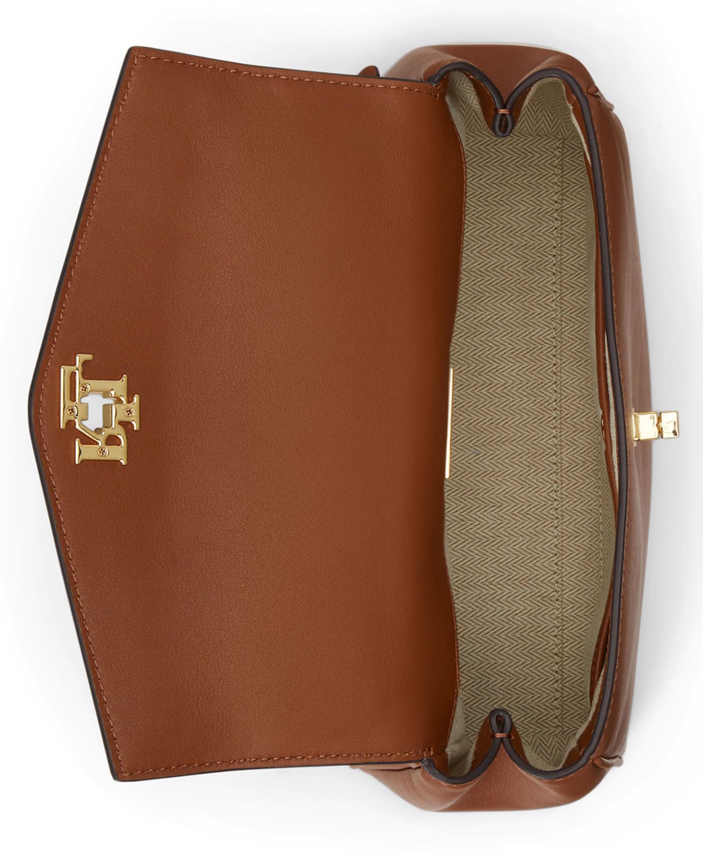 Женская сумка Lauren Ralph Lauren Farrah Leather Small Satchel, цвет: Рыжевато-коричневый — фото 4
