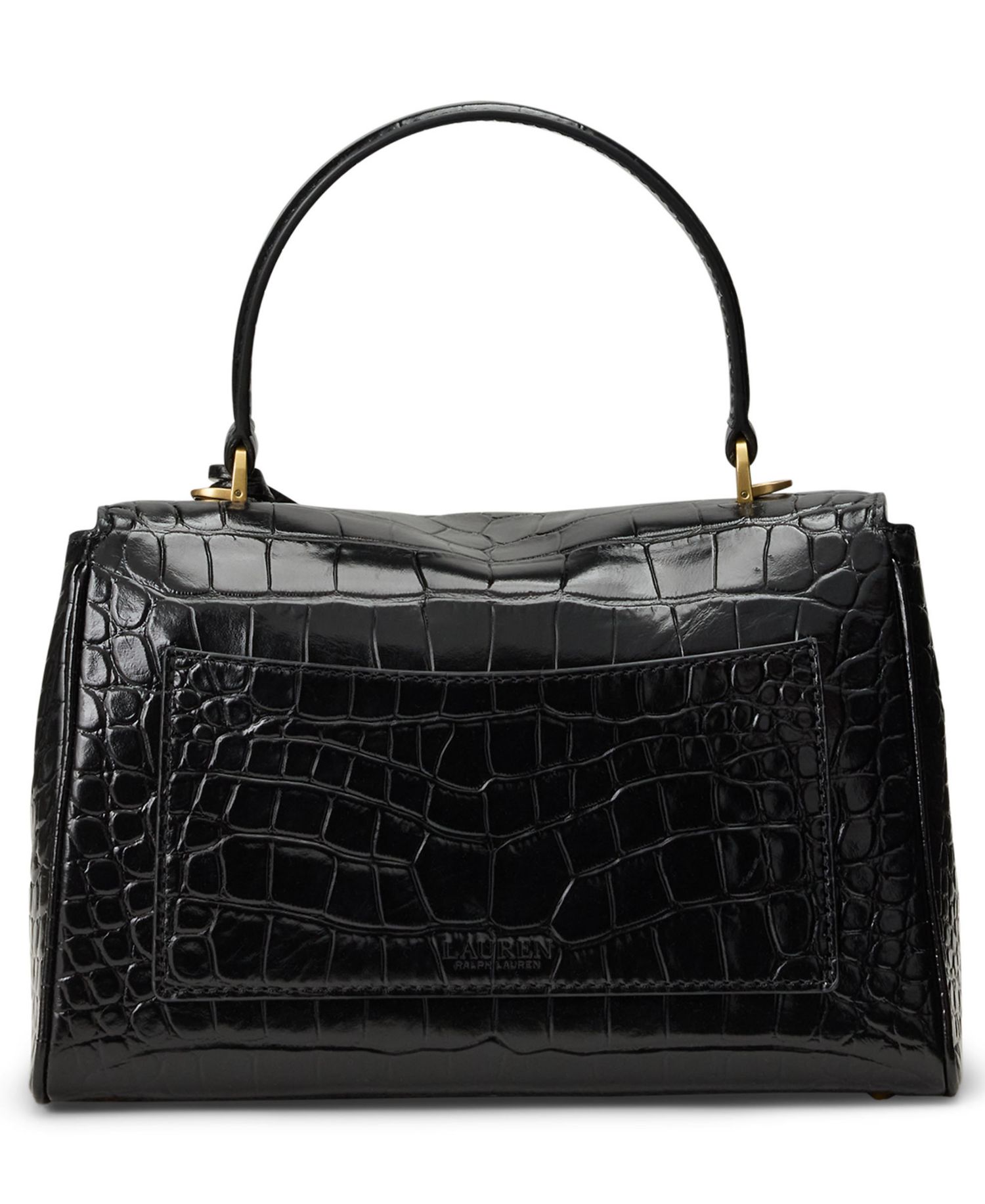 Farrah Croc-Embossed Small Soft Satchel Bag
