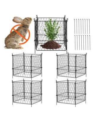 4 Pack 13.4 inches Chicken Wire Plant Protector Cages with Ground Stakes