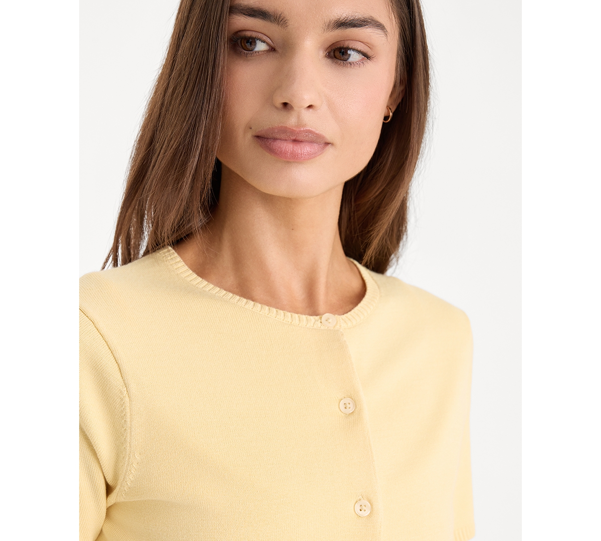 Good American Women's The Keepsake Crewneck Cardigan