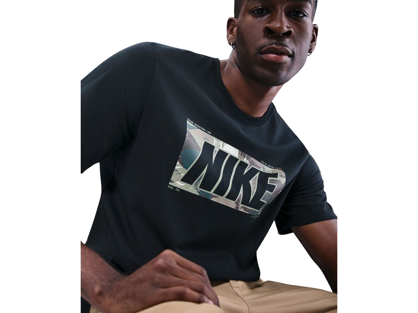 Мужская футболка Nike Short-Sleeve Cotton, цвет: Чёрный — фото 3