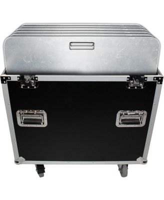 XS-6XBP2424 ATA-300 Style Flight Road Case with Casters, Holds 6 Pieces 24"x24" Aluminum Base Plates