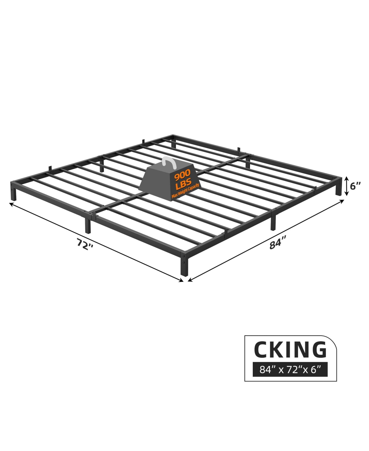 Homfan 6 Inch Metal Platform Bed Frame with Under-Bed Storage, Headboard Mount Holes, No Box Spring Needed