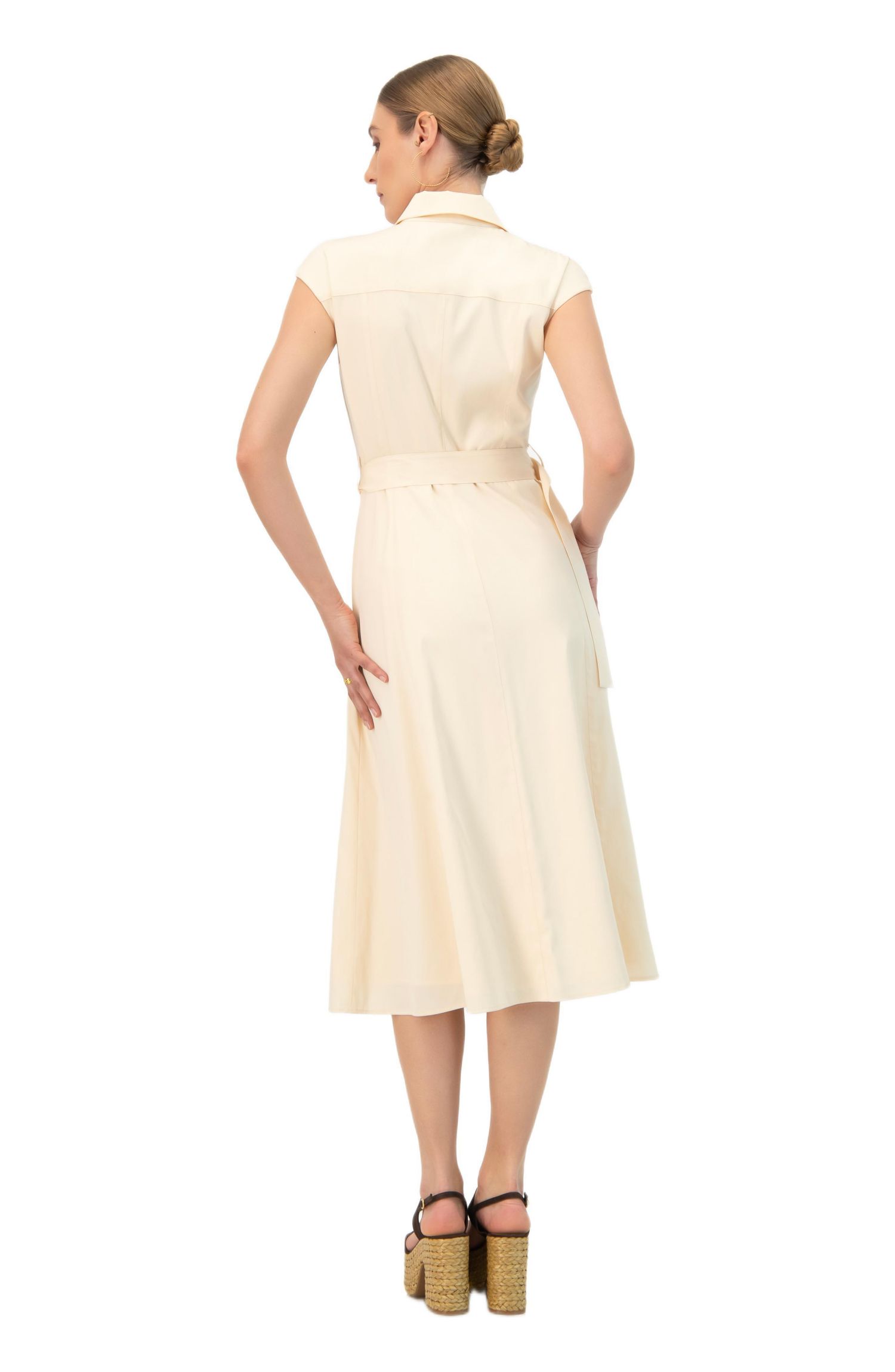 Women's Midi Wide Shirt Dress