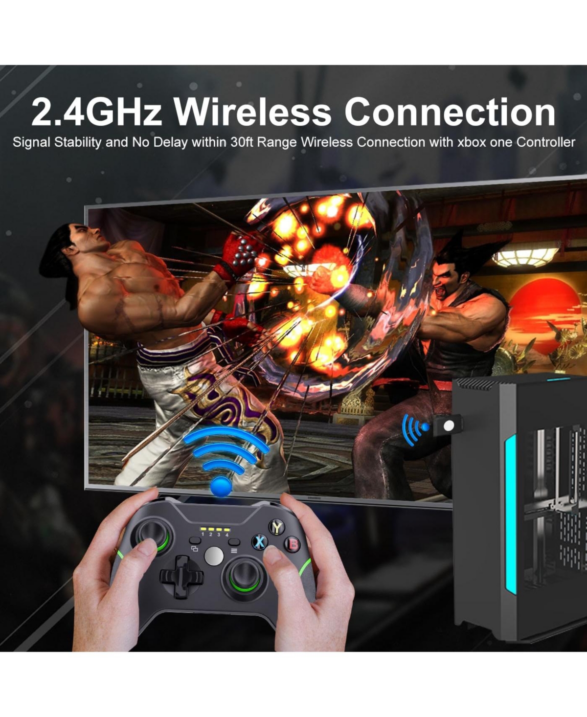 ECHTPeak Xbox One Controller,2.4GHz Wireless Controller with 3.5mm Headphone Audio Jack for X/S Series