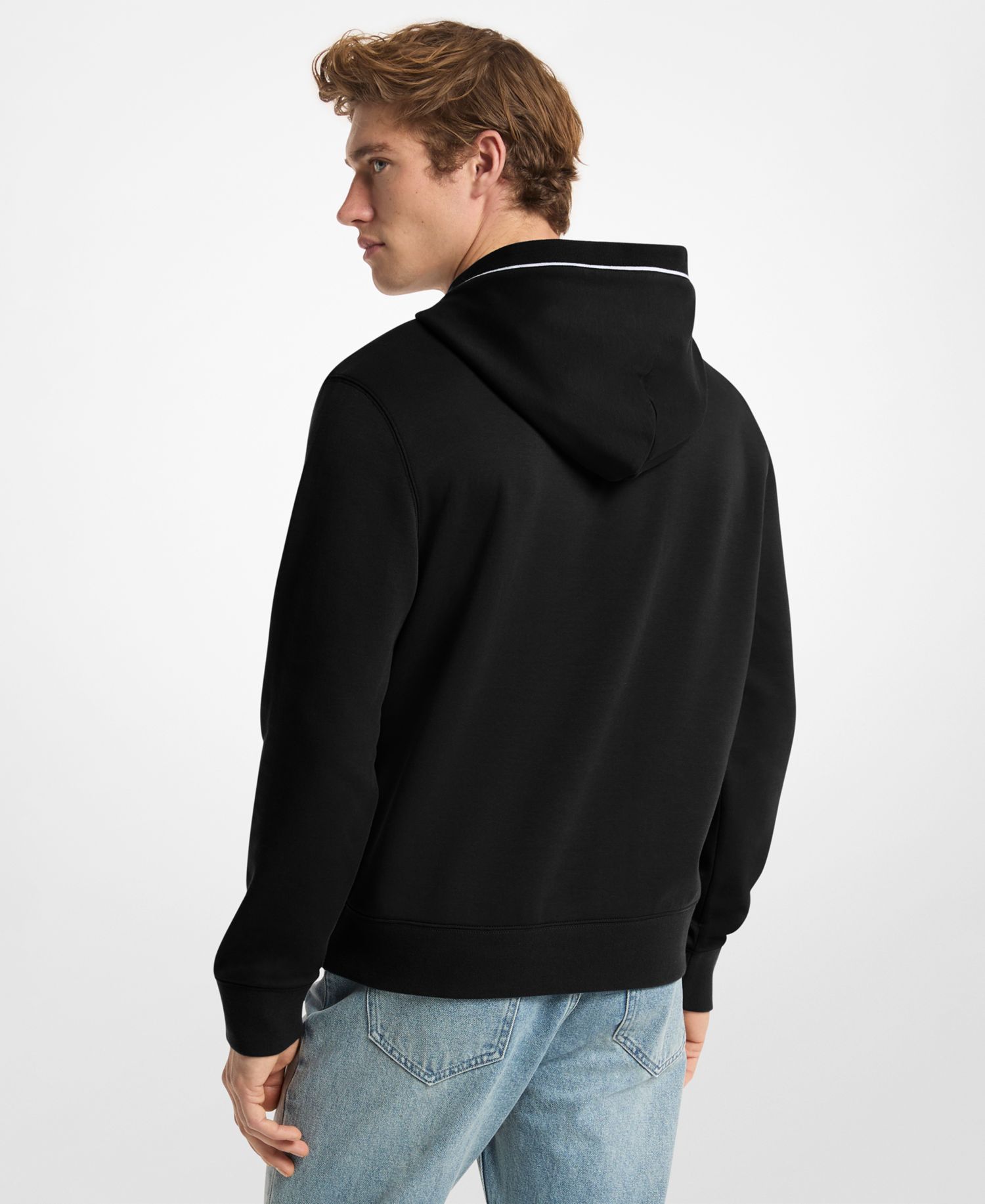 Men's Ribbed Logo Pull-On Hoodie
