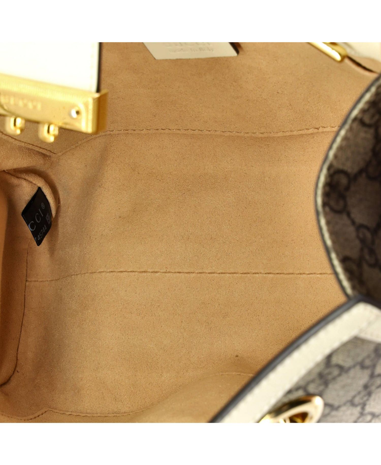 Small Padlock Chain Tote GG Coated Canvas with Leather