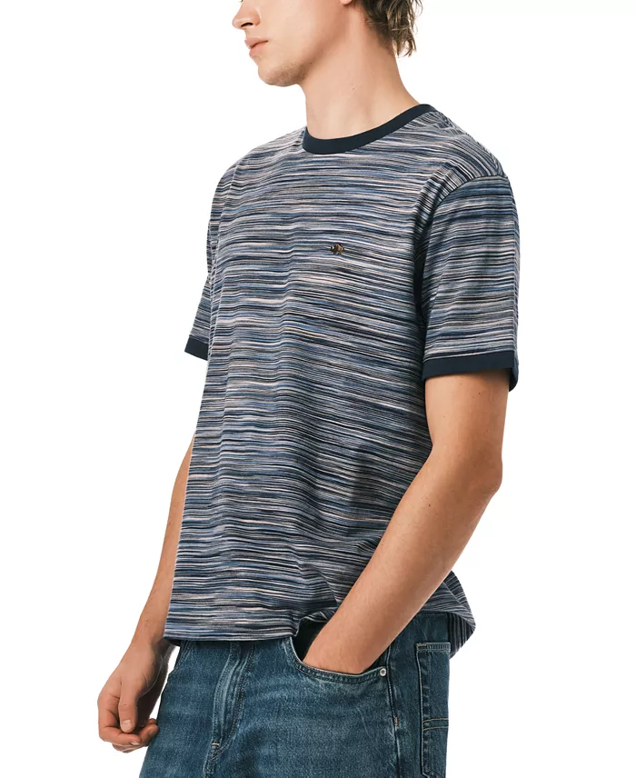 Men's Horizontal Stripe Pattern T-Shirt - thumbnail 3