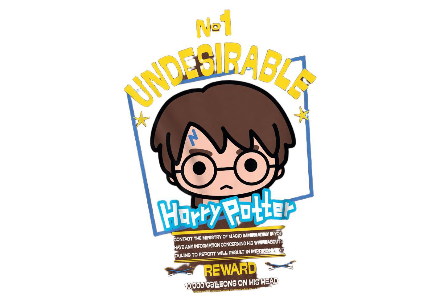 Мужская футболка Harry Potter Chibi No 1 Undesirable Poster, цвет: Кофейный — фото 3