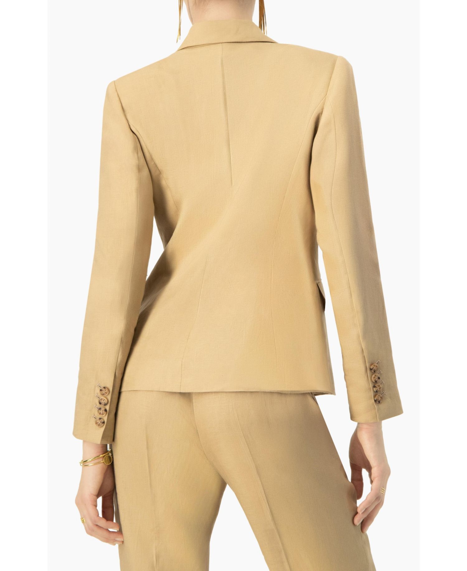 Women's Single-Button Tailored Linen Blazer