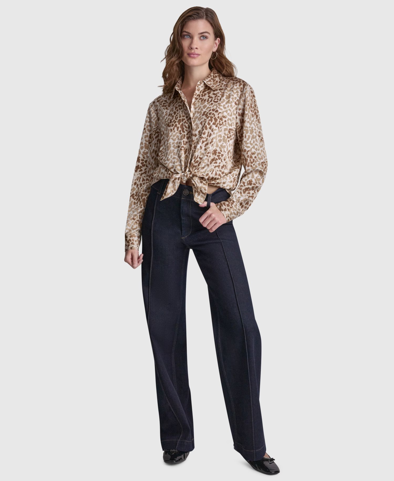 Women's Collared Long-Sleeve Blouse