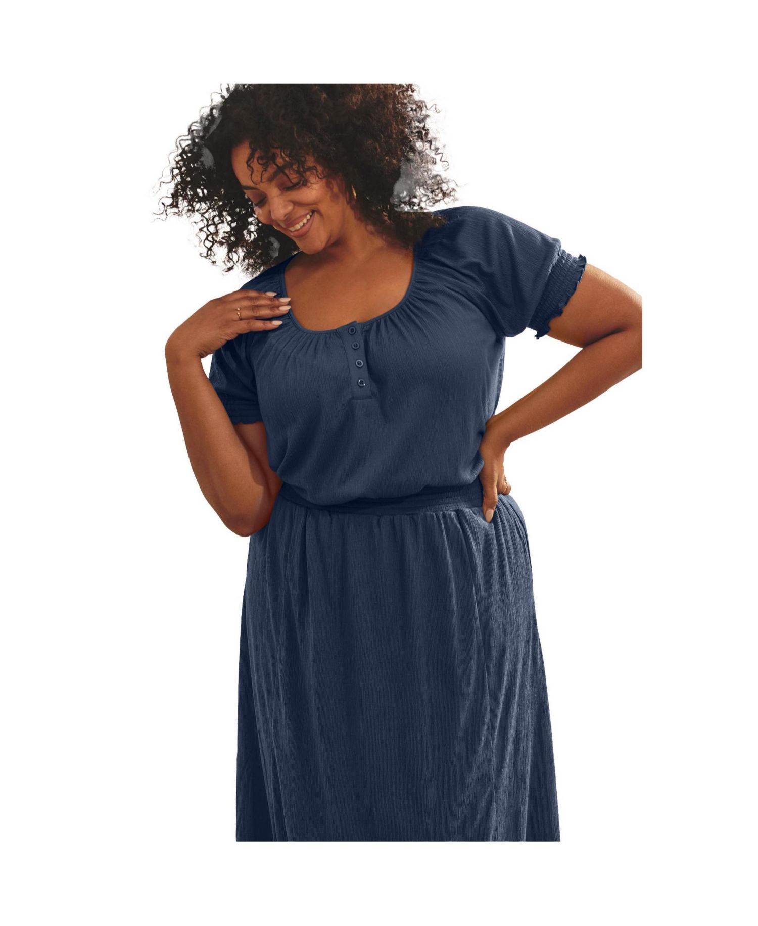 Women's Gauze Puffed Sleeve Top