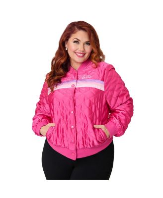 Plus Size Quilted Varsity Jacket