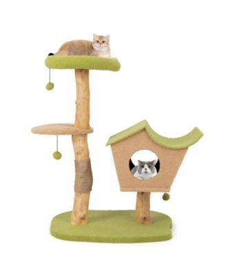 Cat Tree 43 inch Wooden Tower with Padded Top Perch