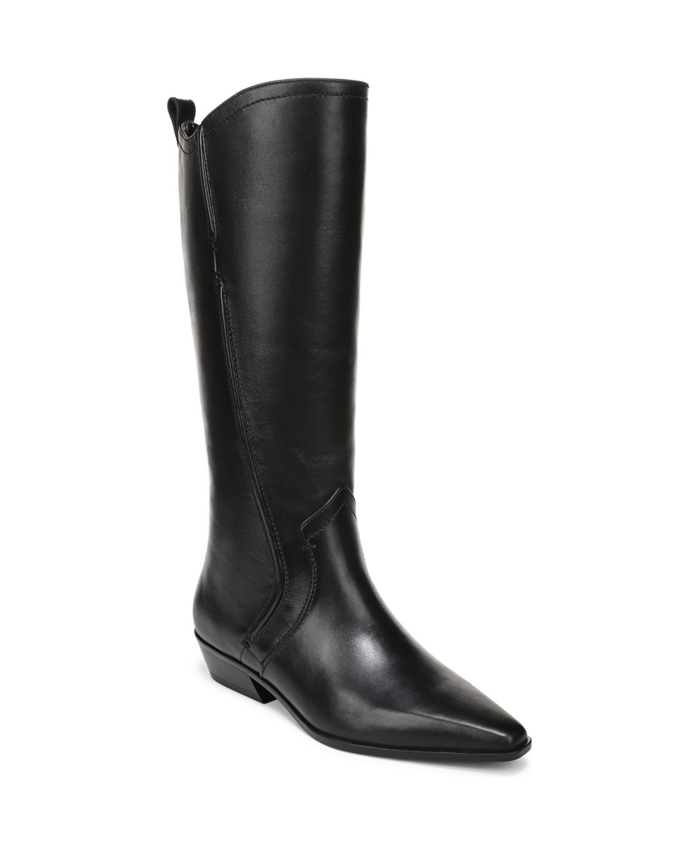 Женские ботинки 27 EDIT Naturalizer Brooke Extra Wide Calf Western Zipper Tall, цвет: Чёрный кожаный — фото 1