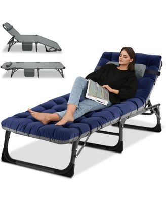 4-in-1 Sunbathing Lounge Chair - Adjustable UV-Resistant Recliner with Removable Cotton Cushion for Pool and Beach