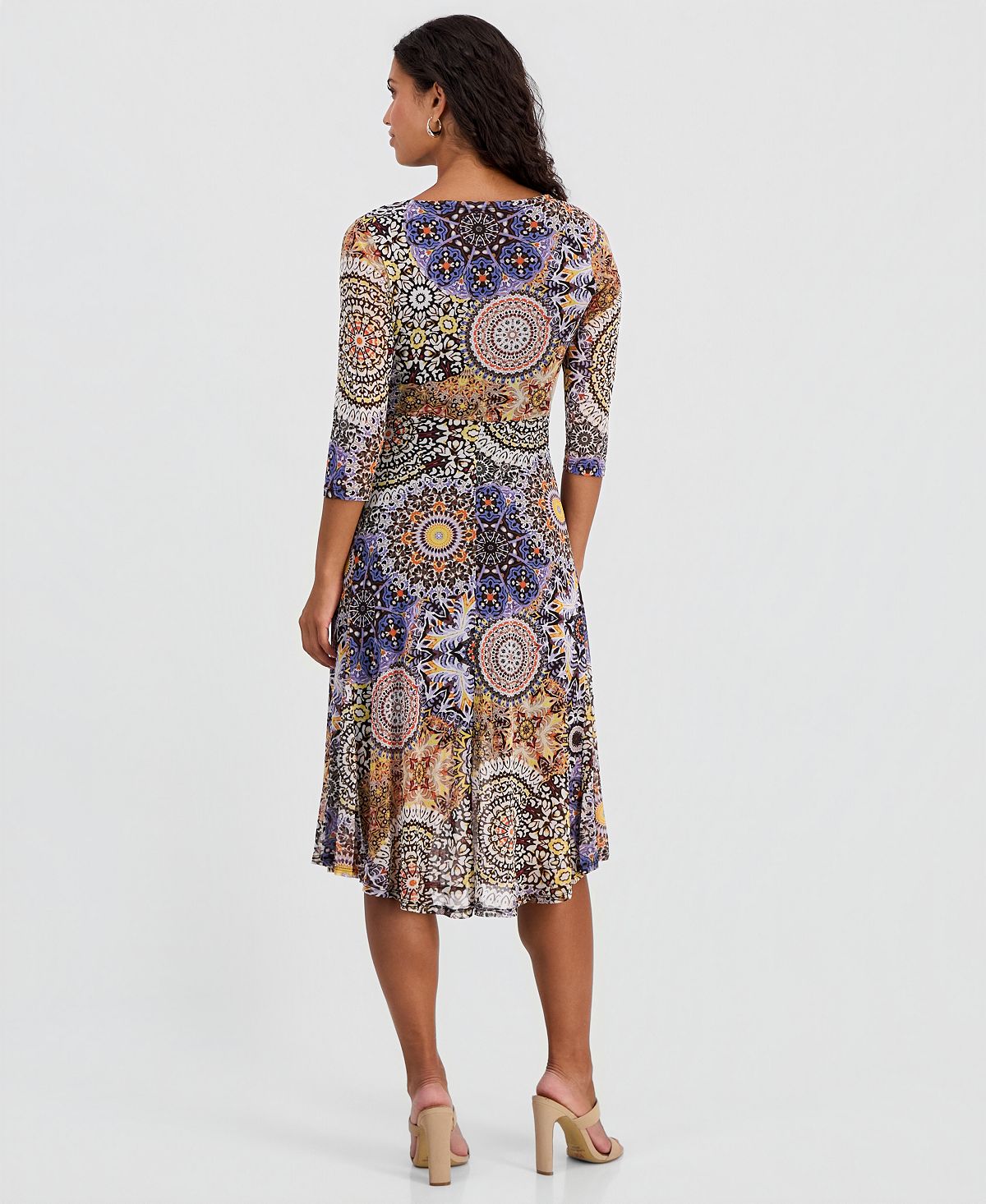 Robbie Bee Petite Tie-Front 3/4-Sleeve Midi Dress view 5 — MAYCSS fashion products