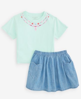 Toddler Girls' 12M-5T Necklace Tee and Bubble Skirt, 2-Piece Set