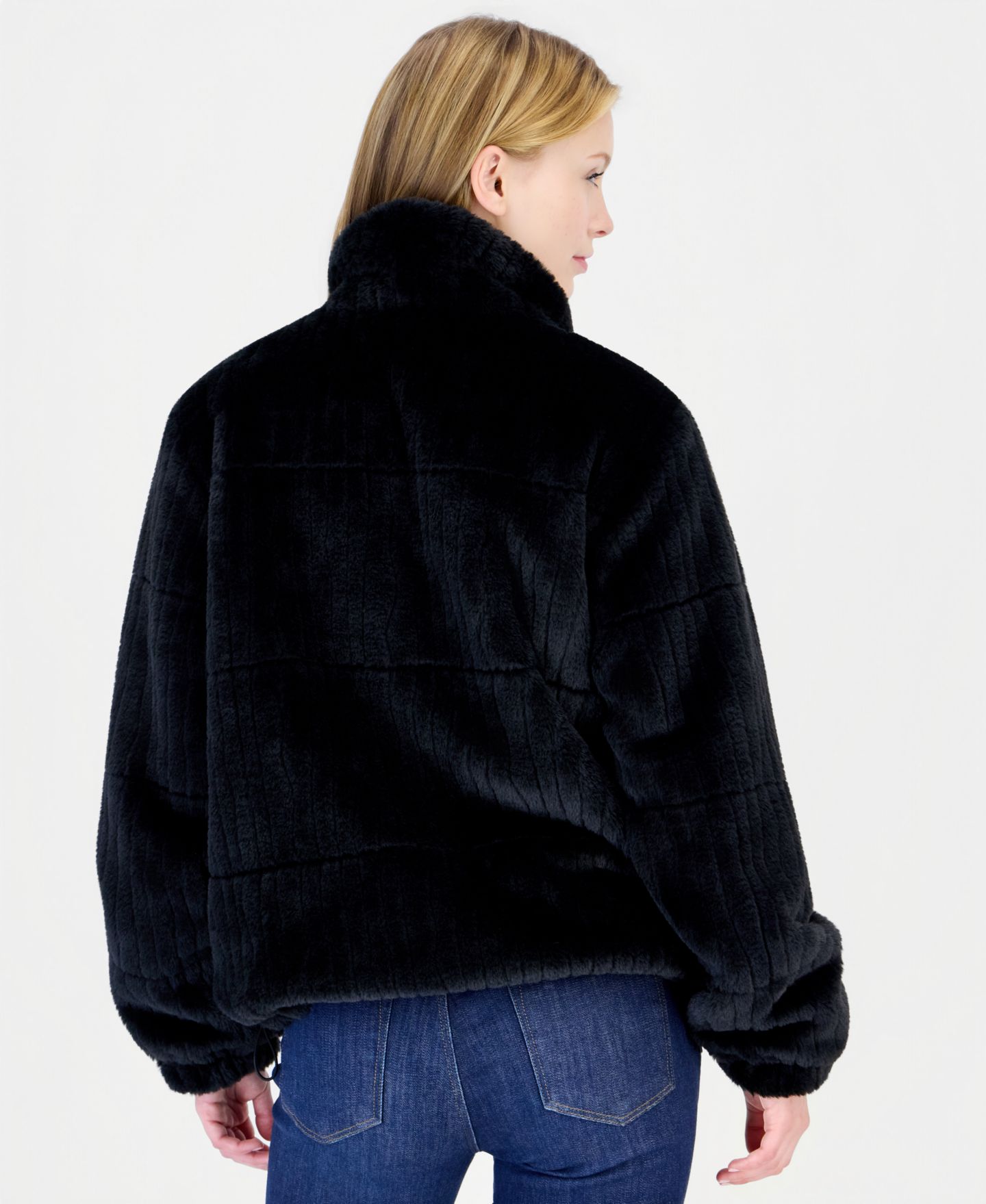 Женская куртка Jou Jou Faux Fur Funnel Neck, цвет: Чёрный — фото 2