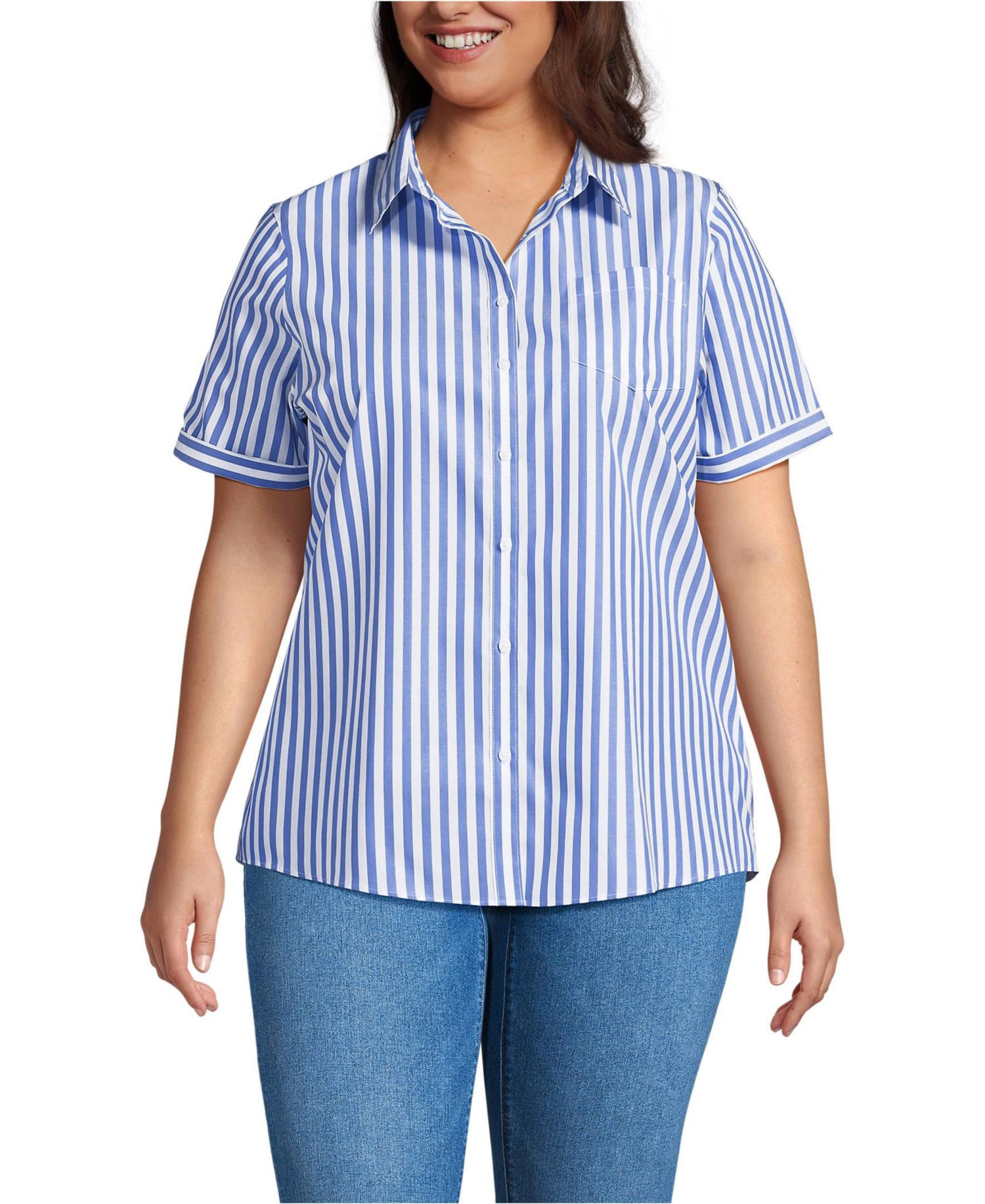 Plus Size Wrinkle Free No Iron Shirt