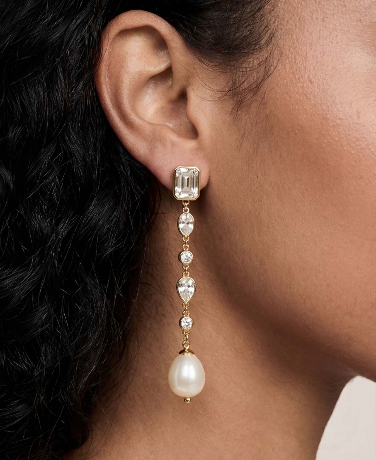 Gleaming Gem Linear Drop Earrings
