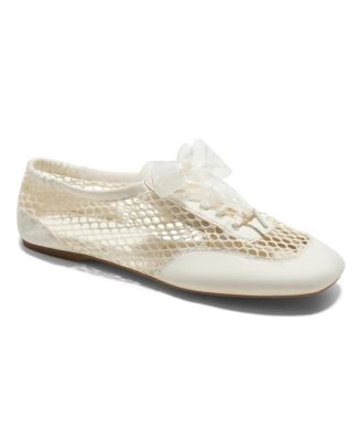 Women's Cristina Square-Toe Lace-Up Satin Sneakerina
