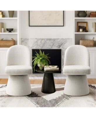 Swivel Accent Chairs Set of 2, Modern Upholstered Fabric Lounge Chairs