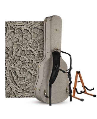 Acoustic Guitar Hard Case with Folding Stand Backpack Strap and Folding Stand Fits 40" 41" Dreadnought 2026 Exclusive Edition Rococo GainsBoro