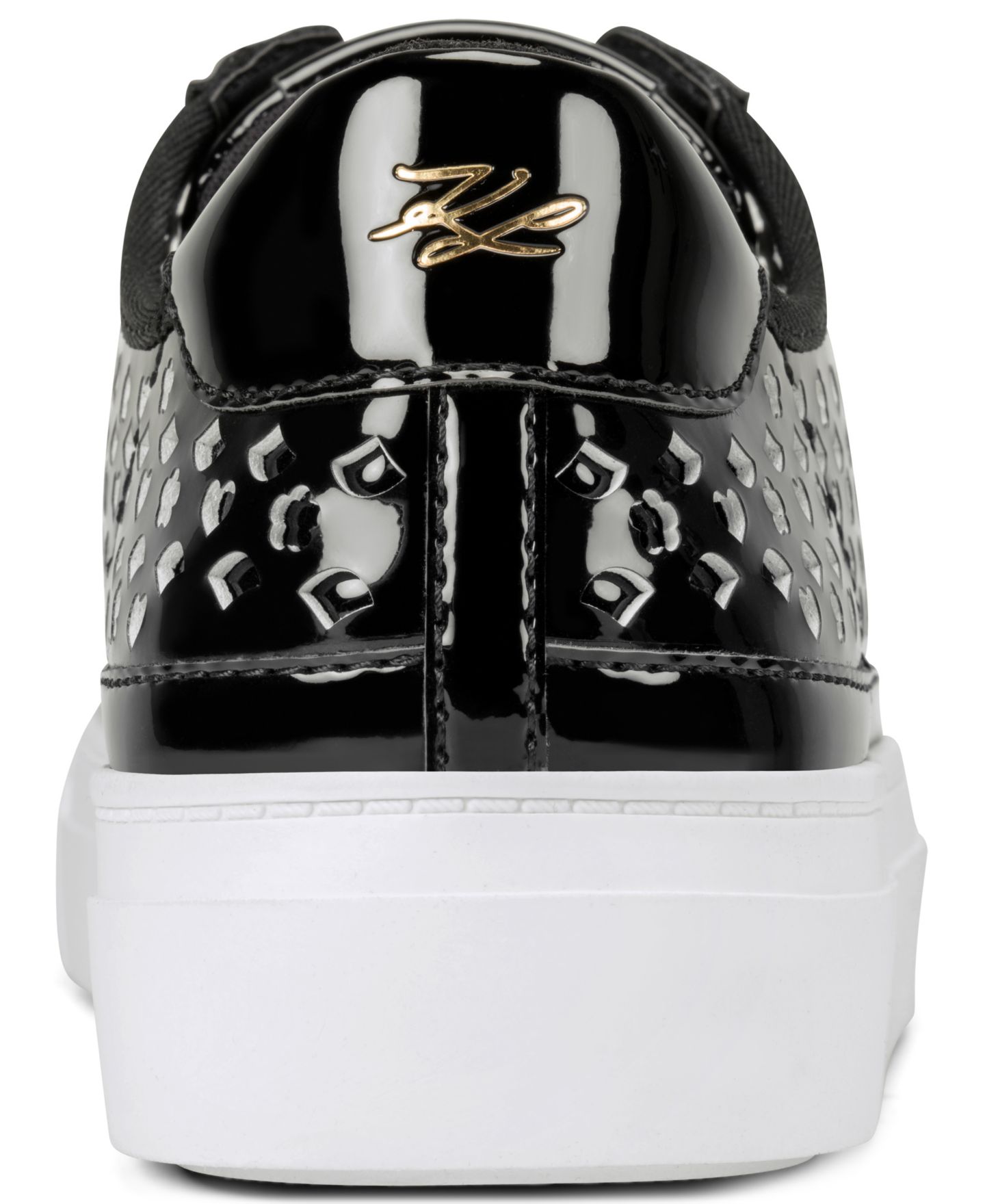 Женские кроссовки KARL LAGERFELD PARIS Caswell Lace-Up Platform, цвет: Чёрный лаковый — фото 3