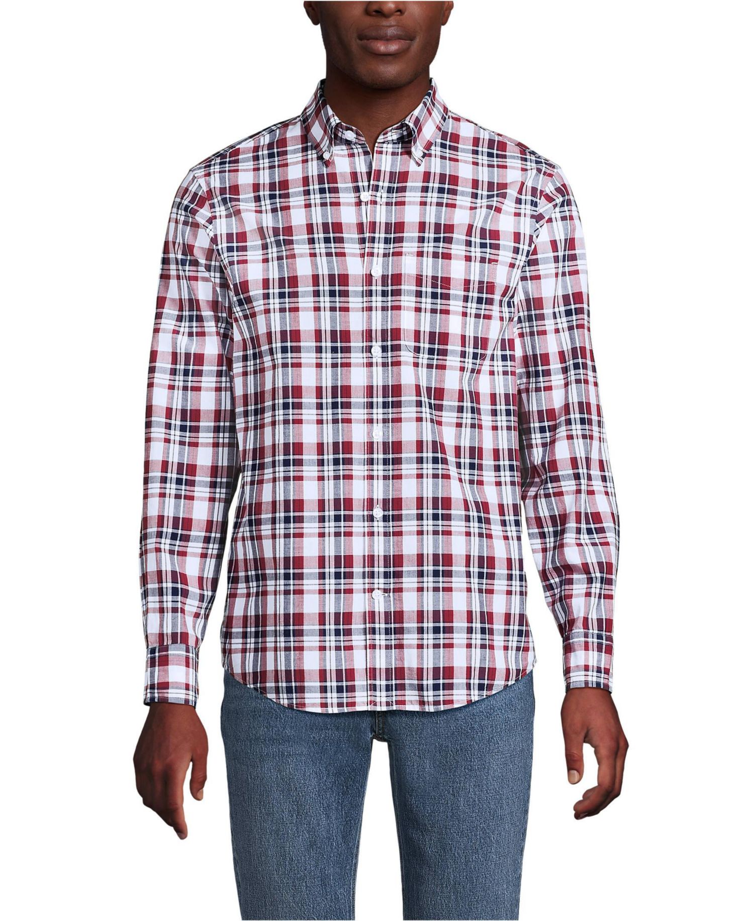 Men's Long Sleeve Madras Shirt