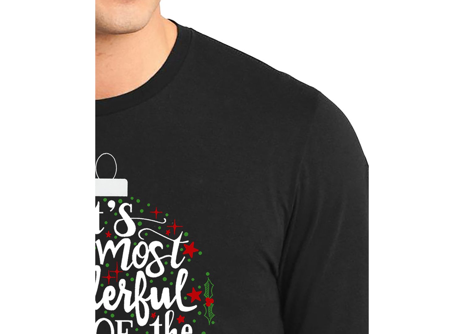 Men's Christmas Ornament Word Art Long-Sleeve T-Shirt