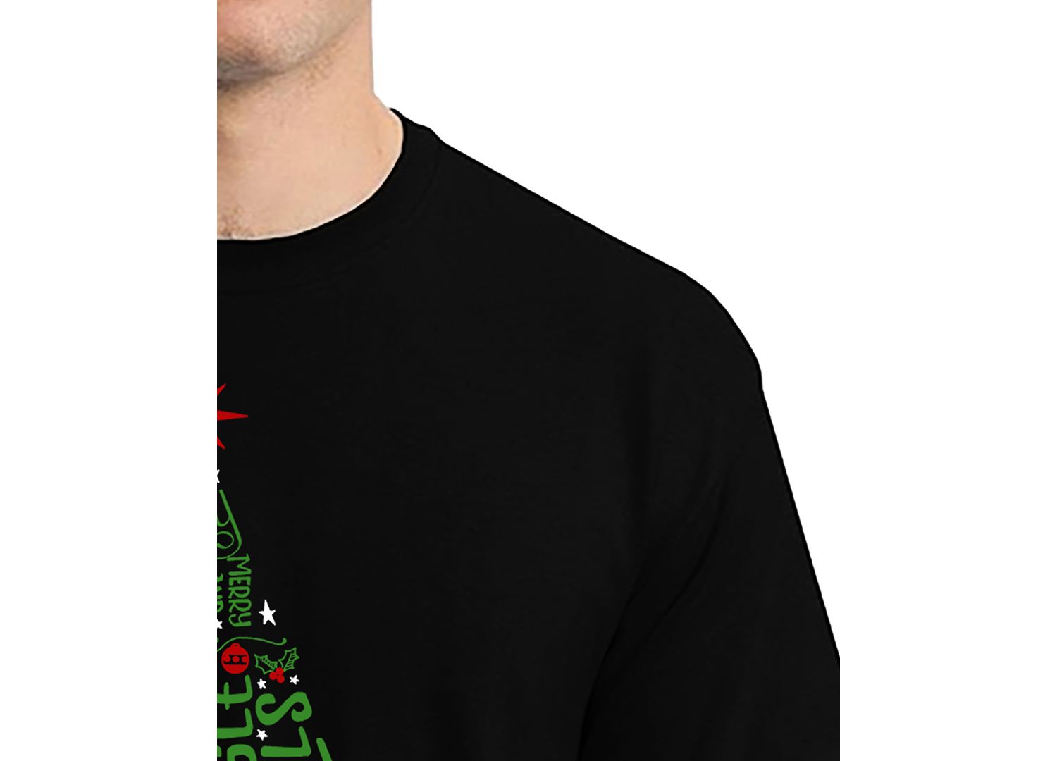Men's Holiday Christmas Tree Word Art T-Shirt