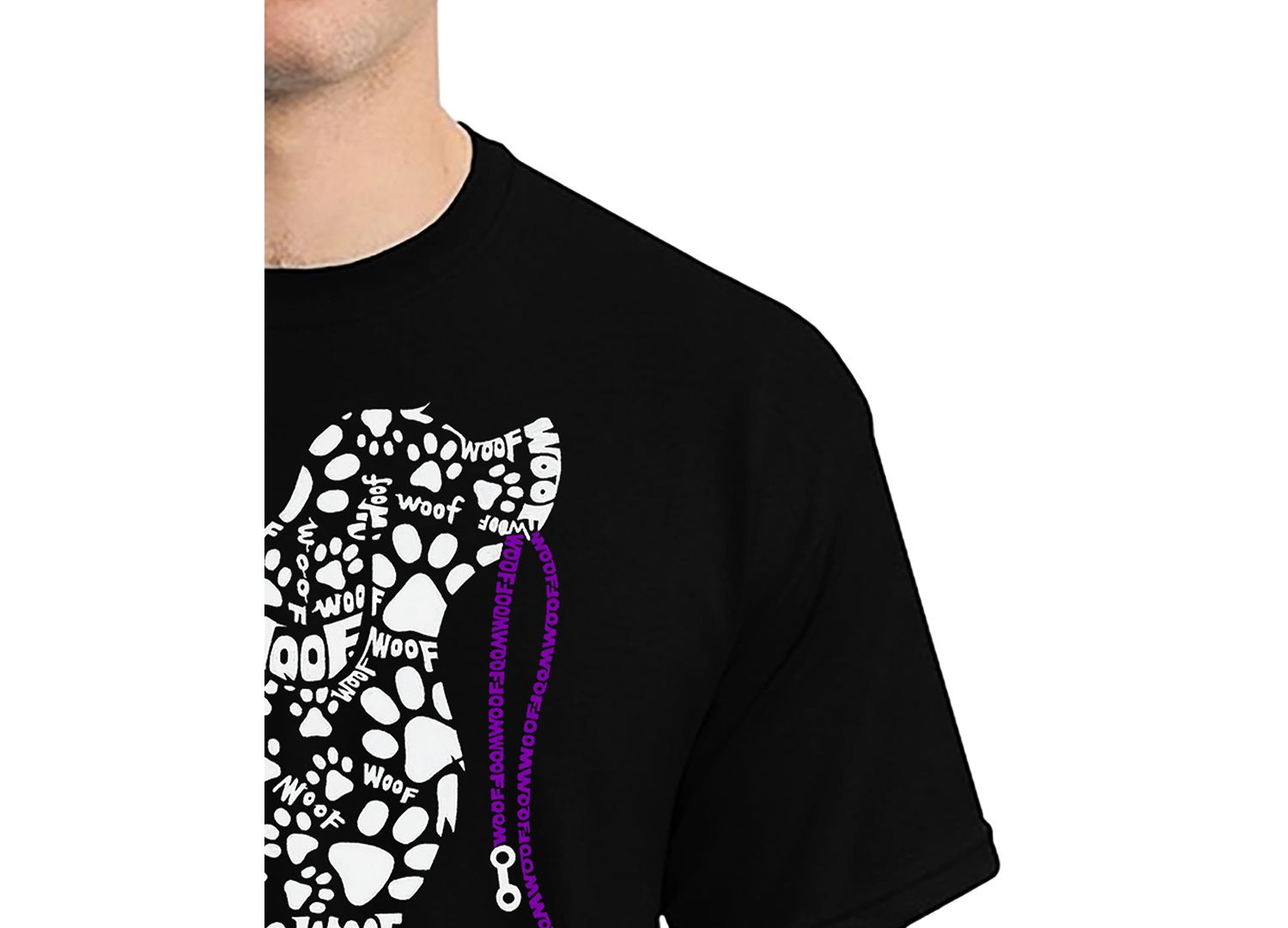 Men's Dog Leash Word Art T-Shirt