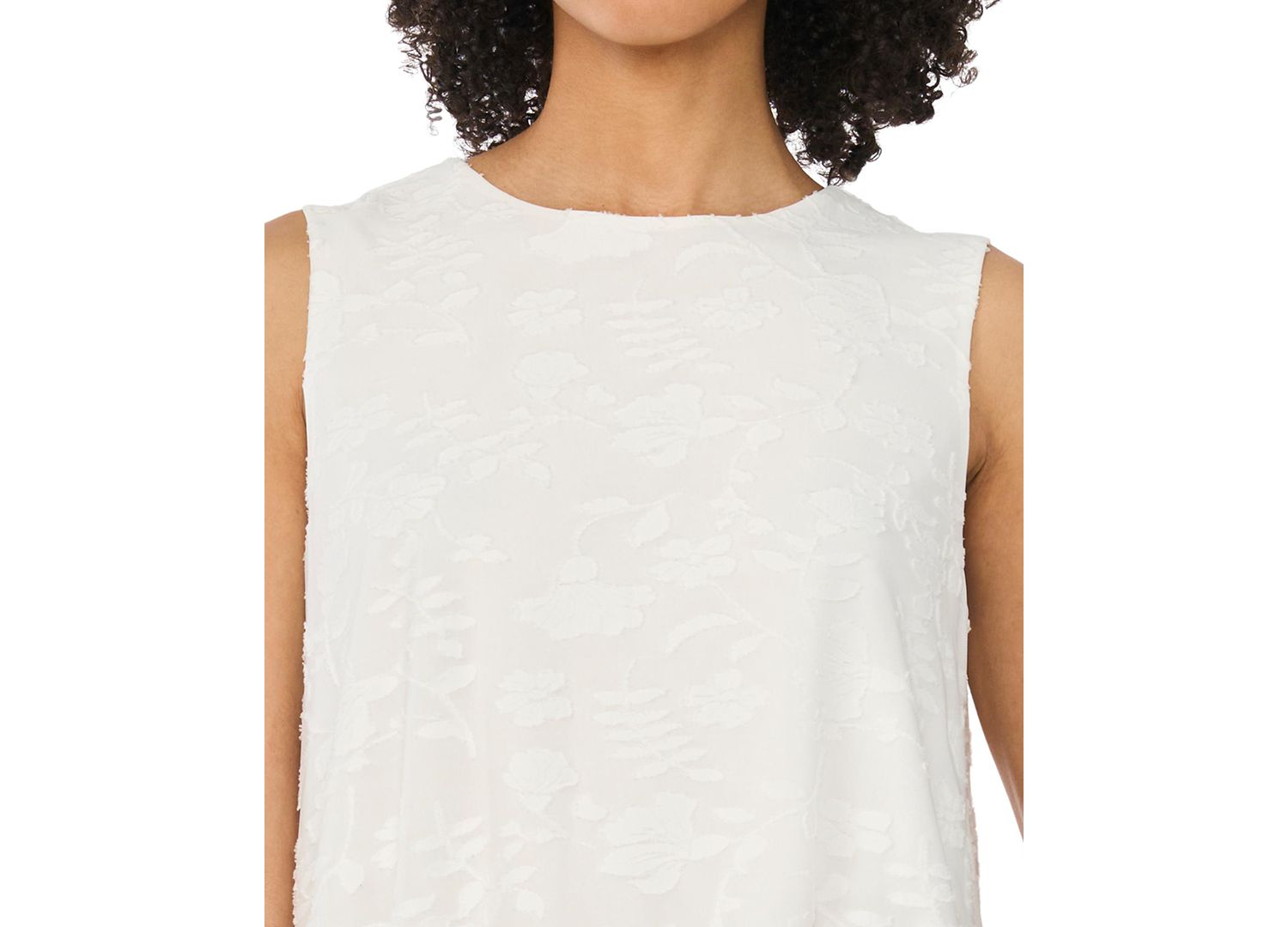 Women's Bubble Hem Crewneck Sleeveless Top