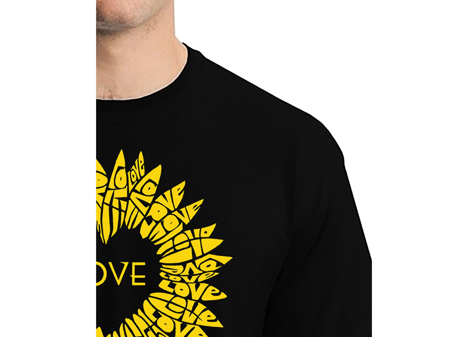 Men's Love Sunflower Word Art T-Shirt