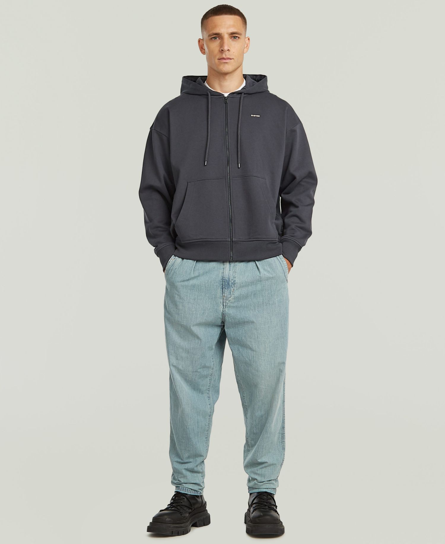 Men's Back Graphic Hooded Zip Sweatshirt