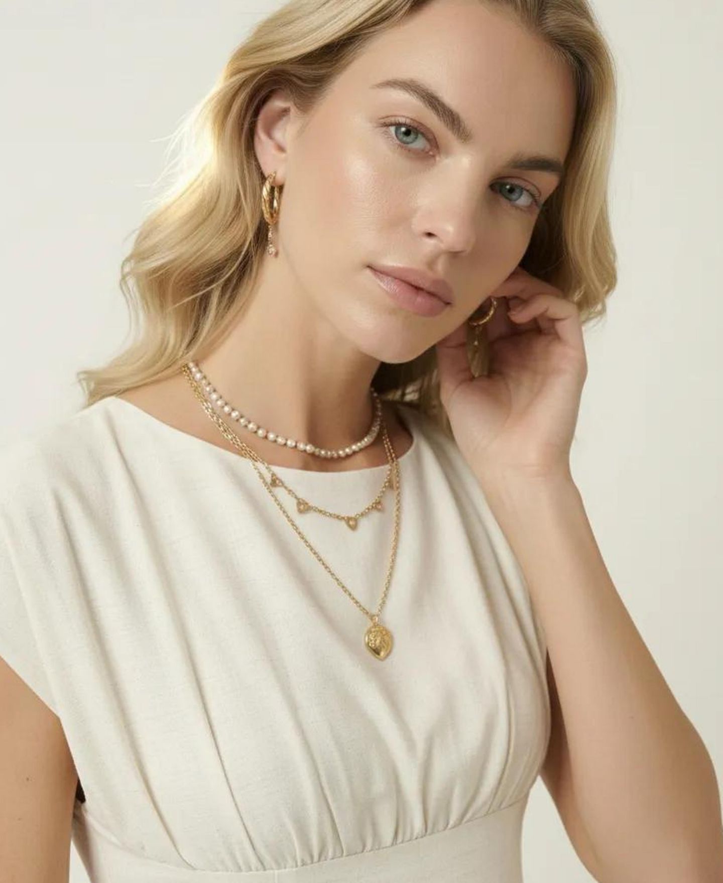 Женское платье Modenaire Cap-Sleeve Gathered Bodice Maxi, цвет: Кремовый — фото 4