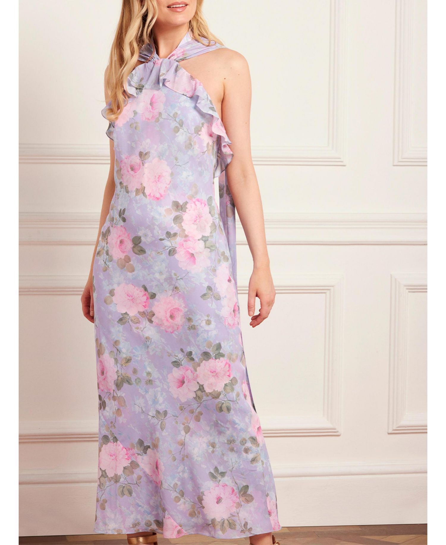 Women's Camille's Garden Halter Neck Ankle Gown