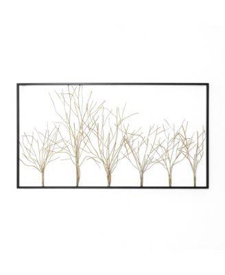 Oversized Metal Tree Wall Sculpture, Minimalist Iron Artwork, 40" Wide