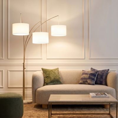 Trilage 3-Light Arc LED Floor Lamp with Marble Base