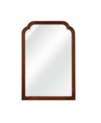 24 x 36 Inch Black Walnut Decorative Mirror Solid Wood Frame Rounded Corner for Bedroom Bathroom Living Room Entryway
