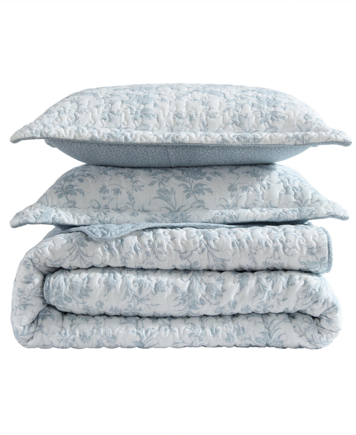 Laura Ashley Amberly Seersucker 3-Pc. Quilt Set
